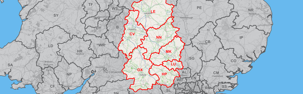 Postcodes covered by Autow-Tech